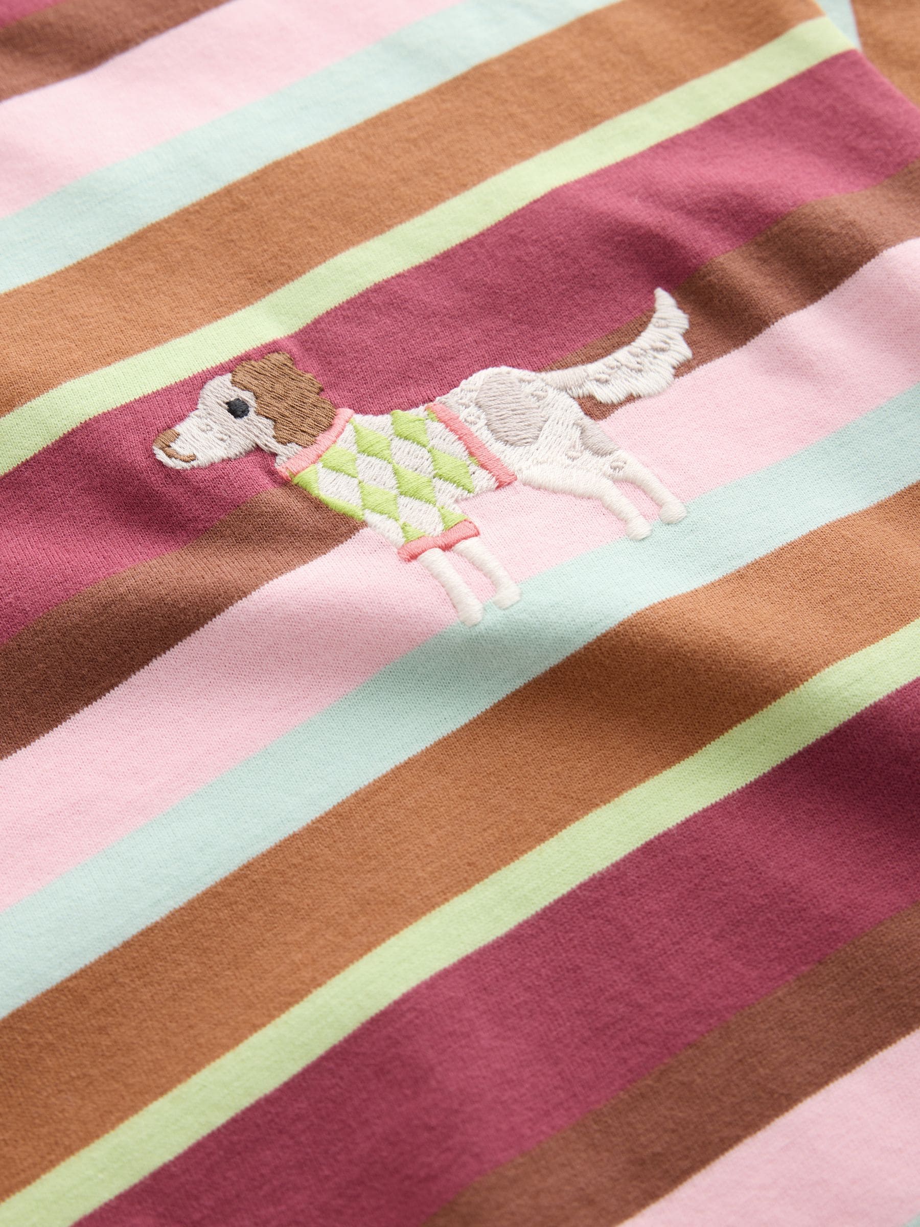 Dsiney Kidz - Multi Stripe Embroidered Dog T-Shirt (3-16yrs) image 8