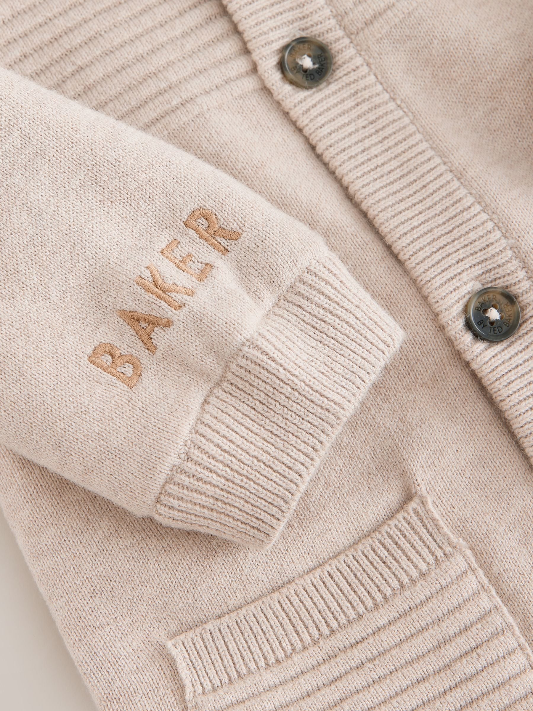 Baker by Ted Baker Stone Knitted Romper With Hoodie image 3