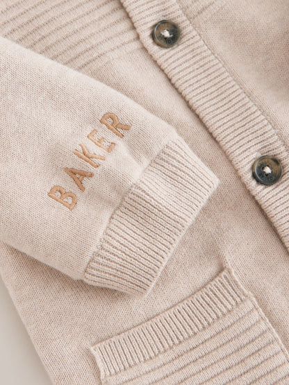 Baker by Ted Baker Stone Knitted Romper With Hoodie image 3