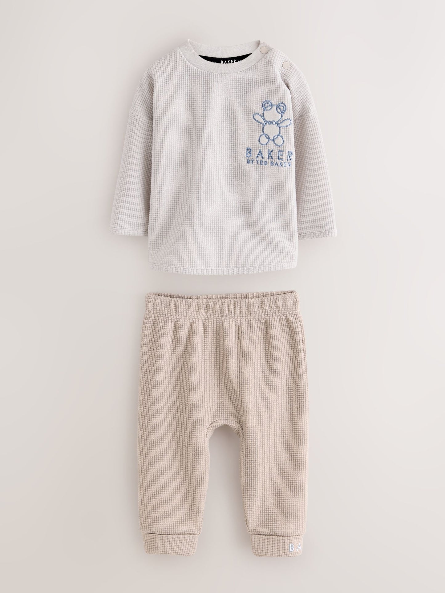 Dsiney Kidz - Baker by Ted Baker Blue Textured Long Sleeve Sweat Top and Joggers 4 Piece Set image 3