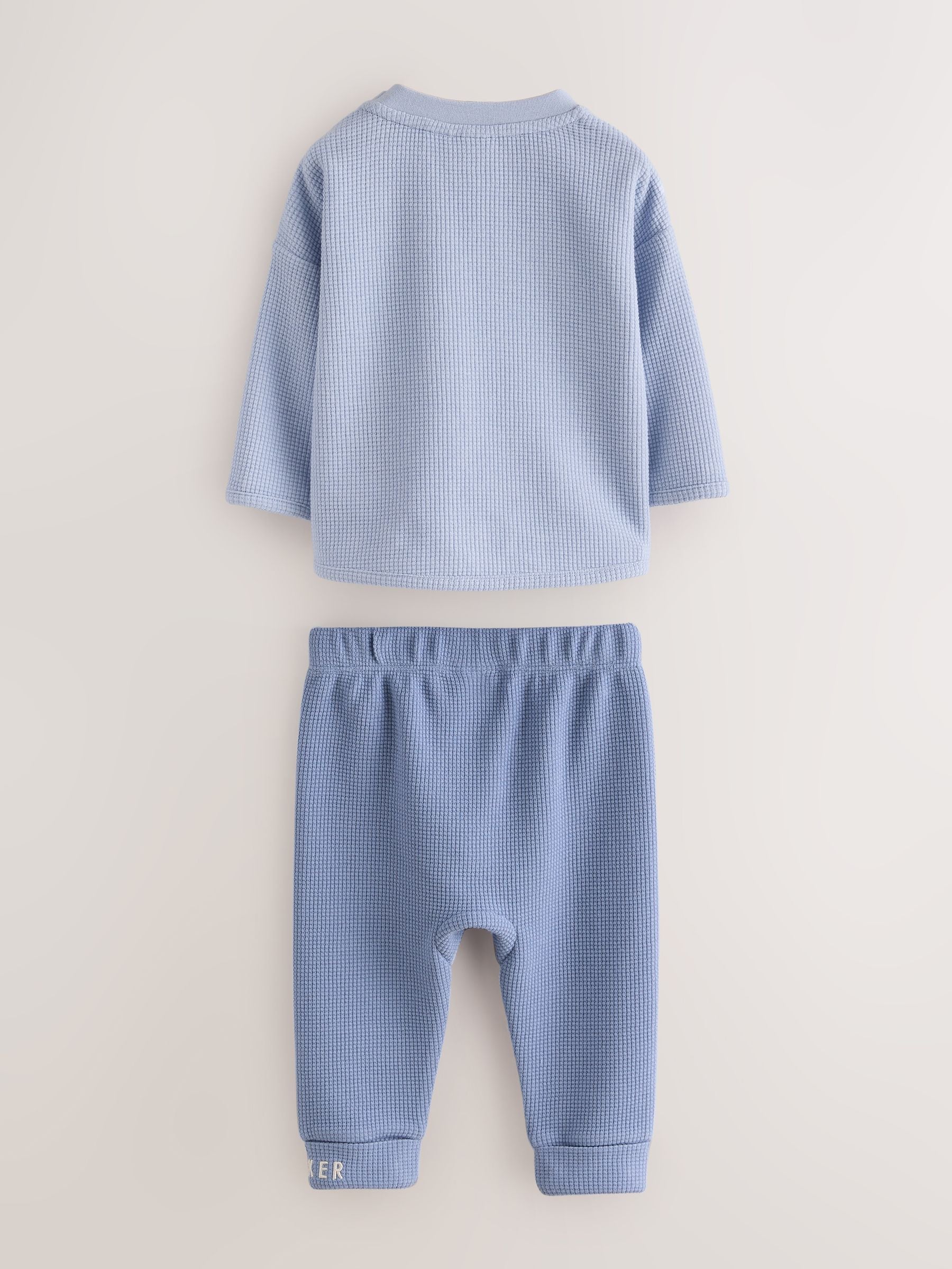 Dsiney Kidz - Baker by Ted Baker Blue Textured Long Sleeve Sweat Top and Joggers 4 Piece Set image 4