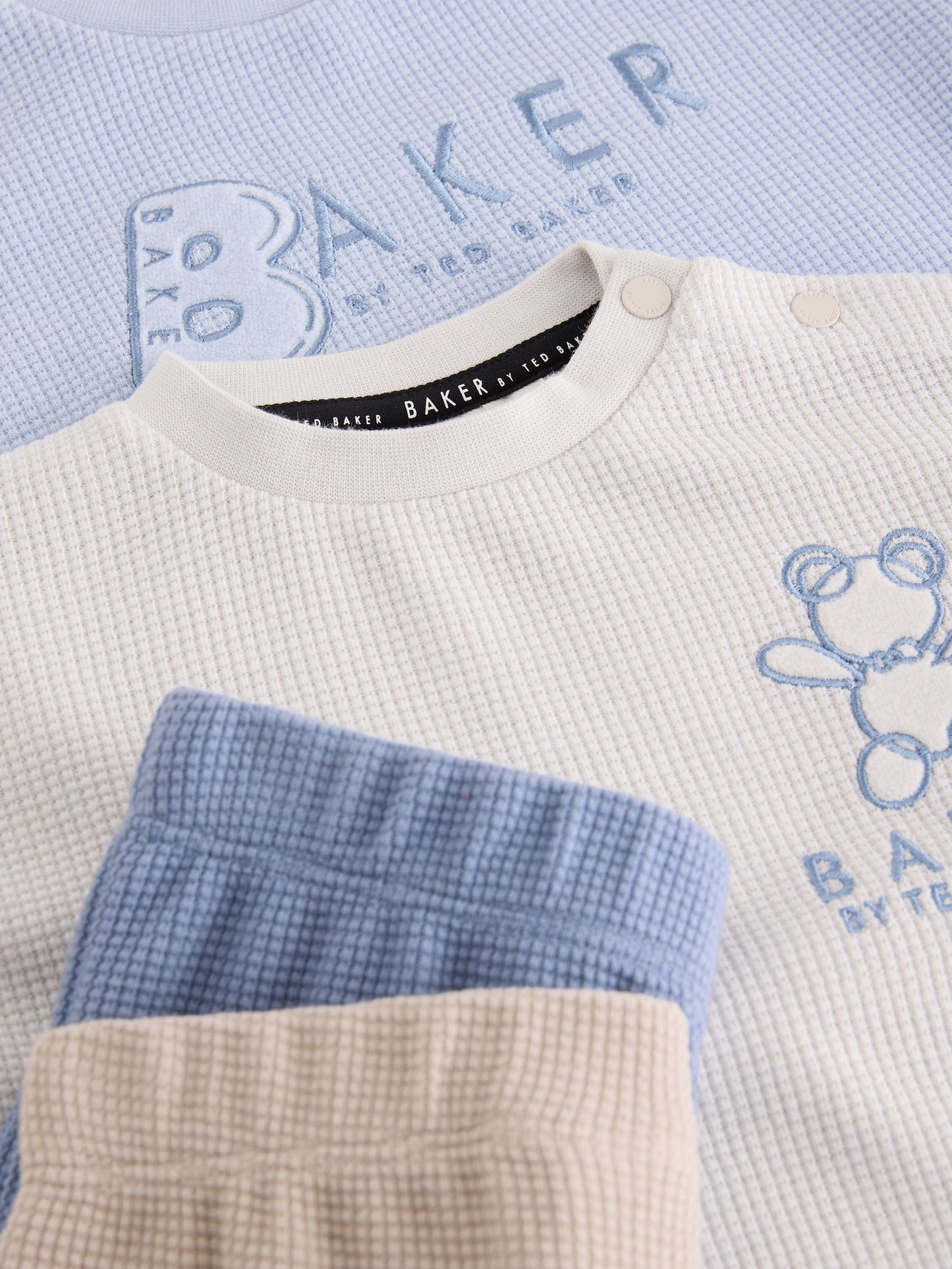 Dsiney Kidz - Baker by Ted Baker Blue Textured Long Sleeve Sweat Top and Joggers 4 Piece Set image 6
