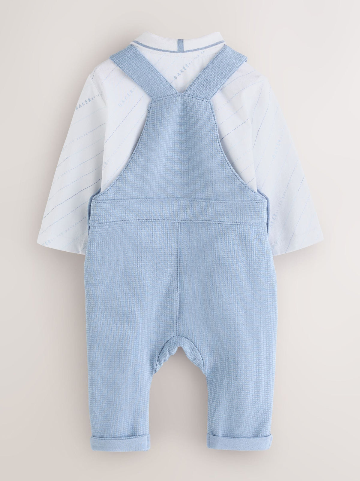 Baker by Ted Baker Blue Textured Dungaree and Polo Shirt Set - image 2