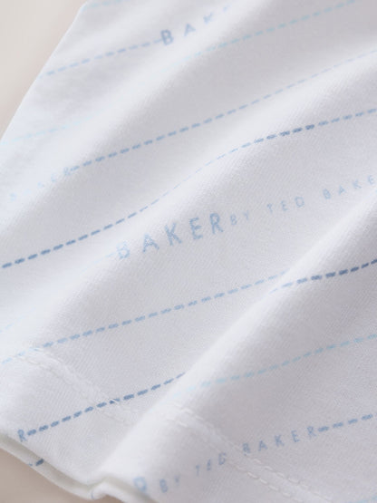 Baker by Ted Baker Blue Textured Dungaree and Polo Shirt Set - image 9