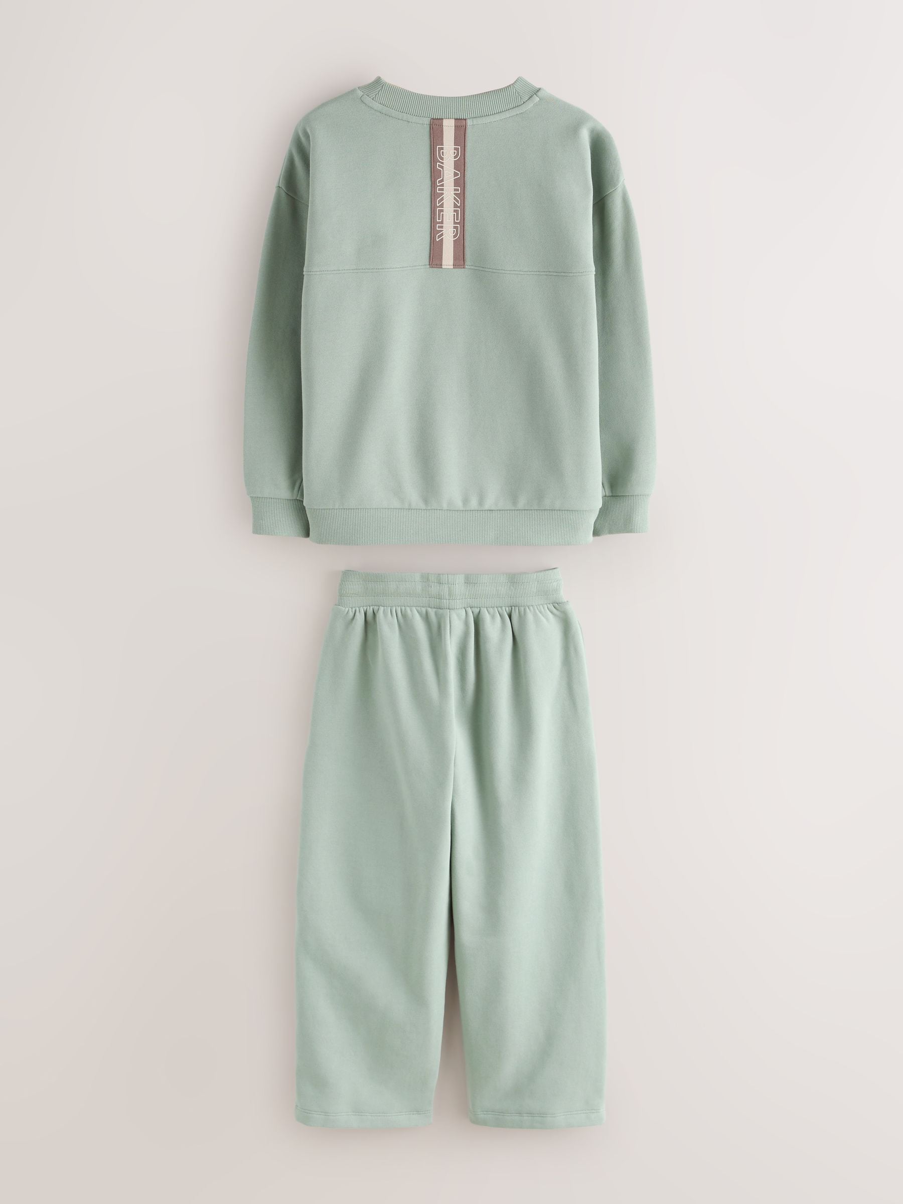 Dsiney Kidz - Baker by Ted Baker Sage Green Baker by Ted Baker Oversized Sweatshirt and Wide Leg Joggers Set image 11