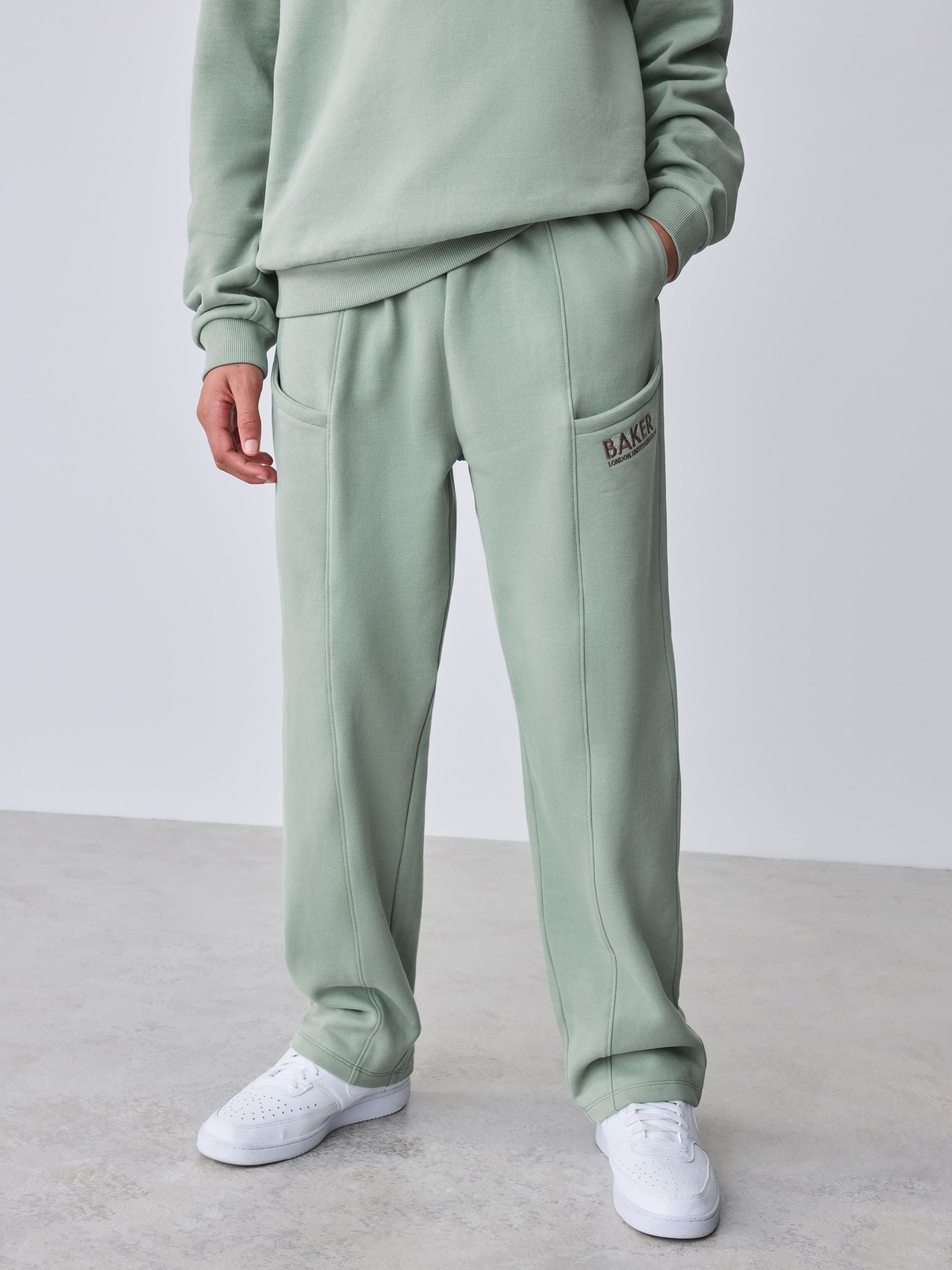 Dsiney Kidz - Baker by Ted Baker Sage Green Baker by Ted Baker Oversized Sweatshirt and Wide Leg Joggers Set image 2