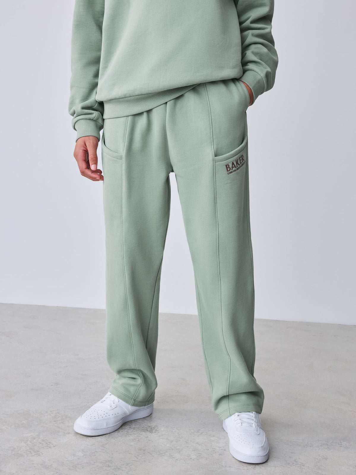 Dsiney Kidz - Baker by Ted Baker Sage Green Baker by Ted Baker Oversized Sweatshirt and Wide Leg Joggers Set image 2