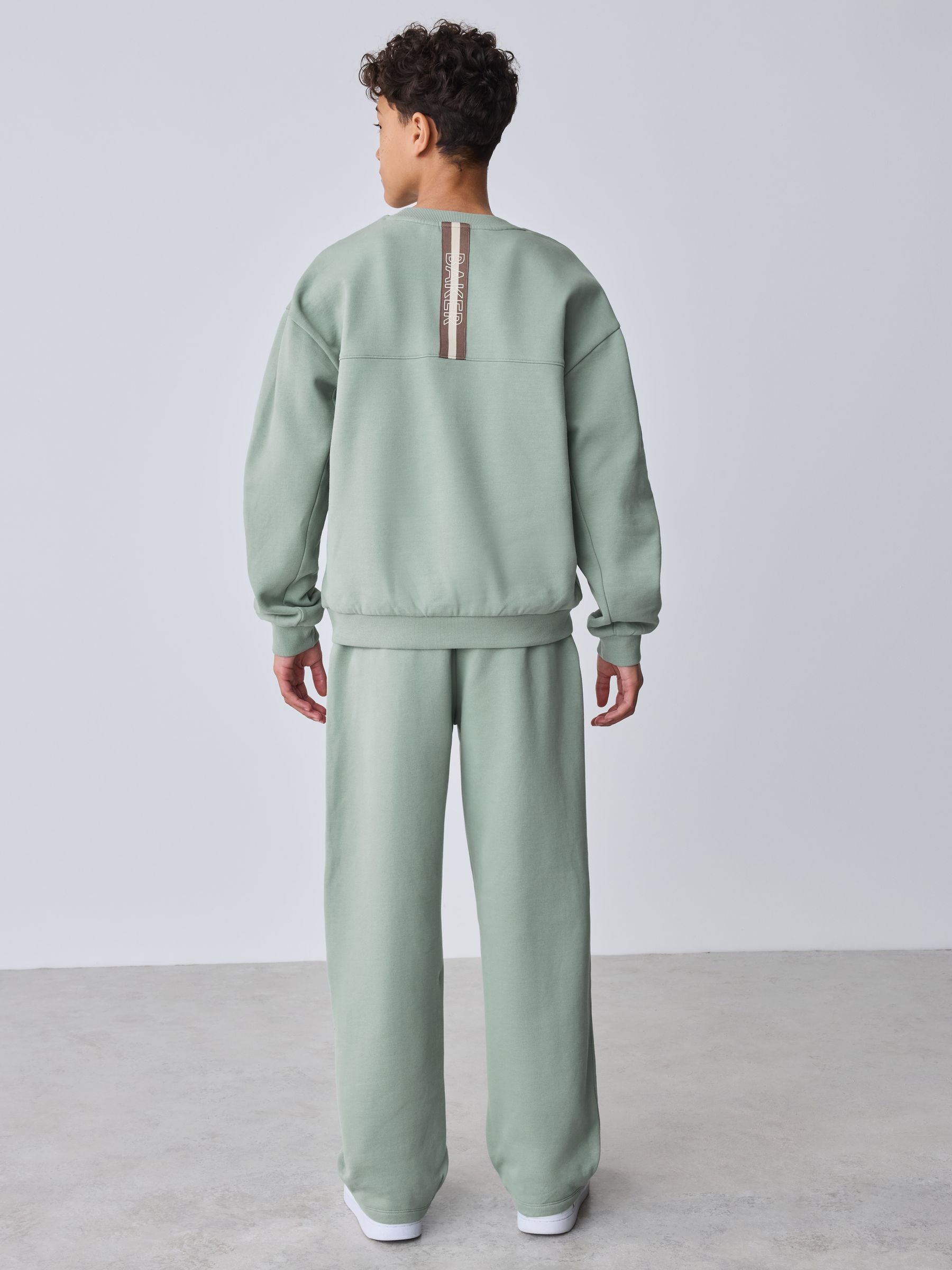 Dsiney Kidz - Baker by Ted Baker Sage Green Baker by Ted Baker Oversized Sweatshirt and Wide Leg Joggers Set image 6