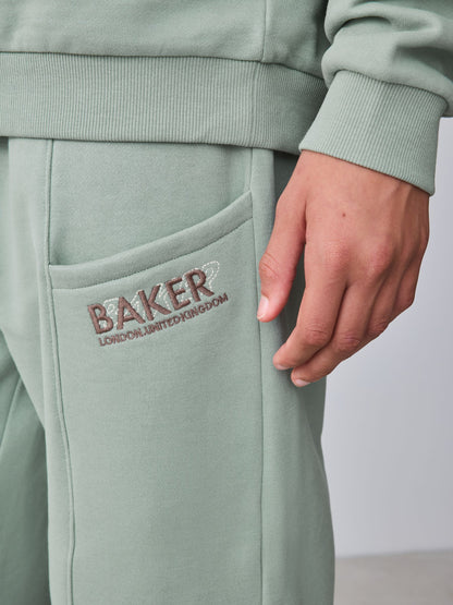 Dsiney Kidz - Baker by Ted Baker Sage Green Baker by Ted Baker Oversized Sweatshirt and Wide Leg Joggers Set image 9