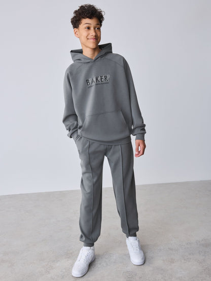 Dsiney Kidz - Baker by Ted Baker Charcoal Grey Oversized Scuba Hoodie and Joggers Set image 1