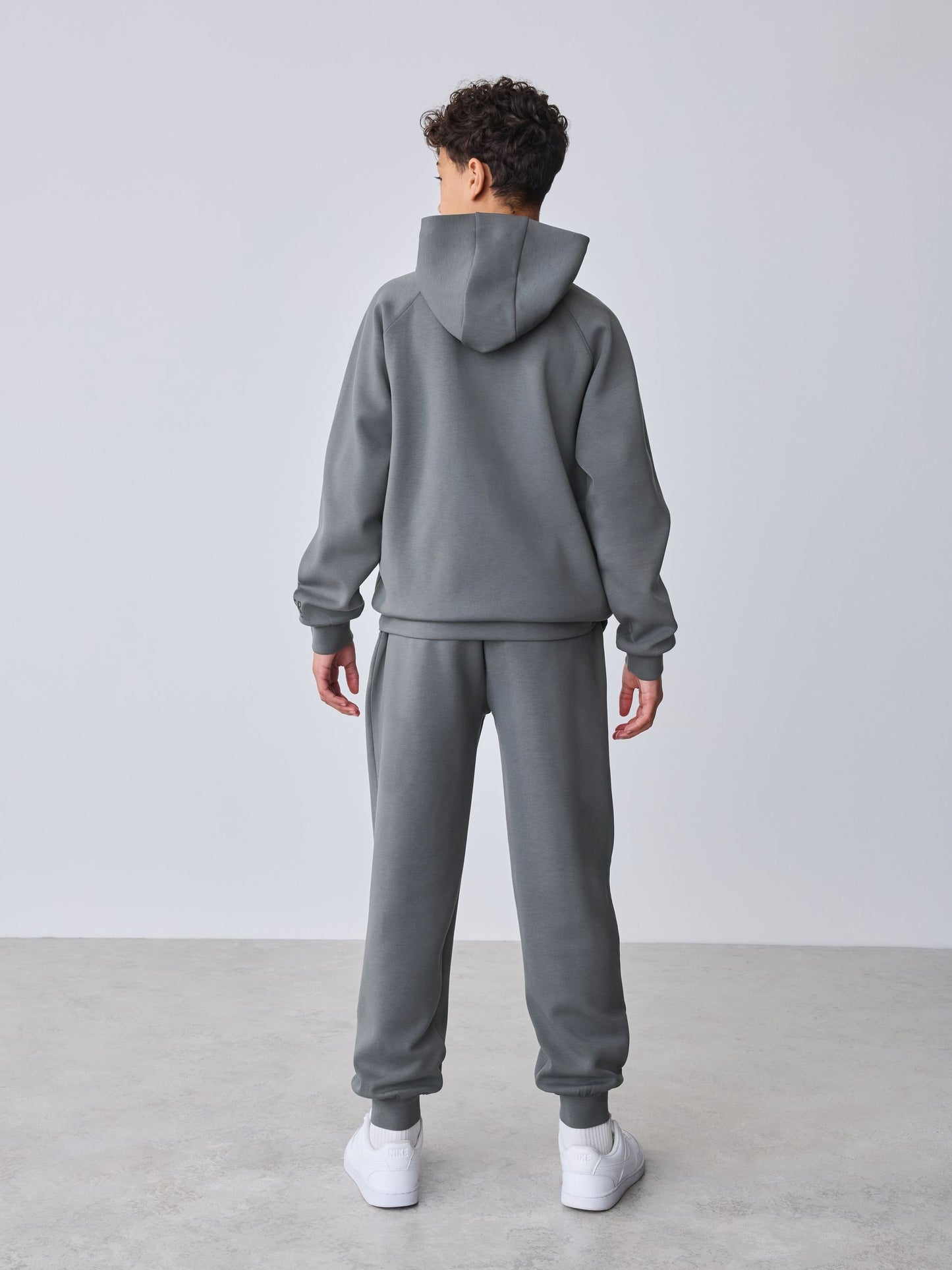 Dsiney Kidz - Baker by Ted Baker Charcoal Grey Oversized Scuba Hoodie and Joggers Set image 5