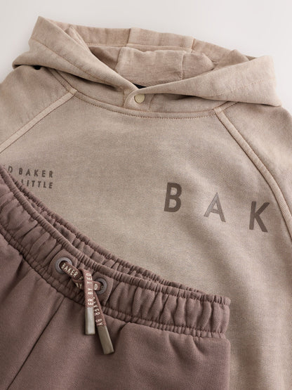 Dsiney Kidz - Baker by Ted Baker Stone Oversized Washed Graphic Hoodie and Wide Leg Joggers Set image 10