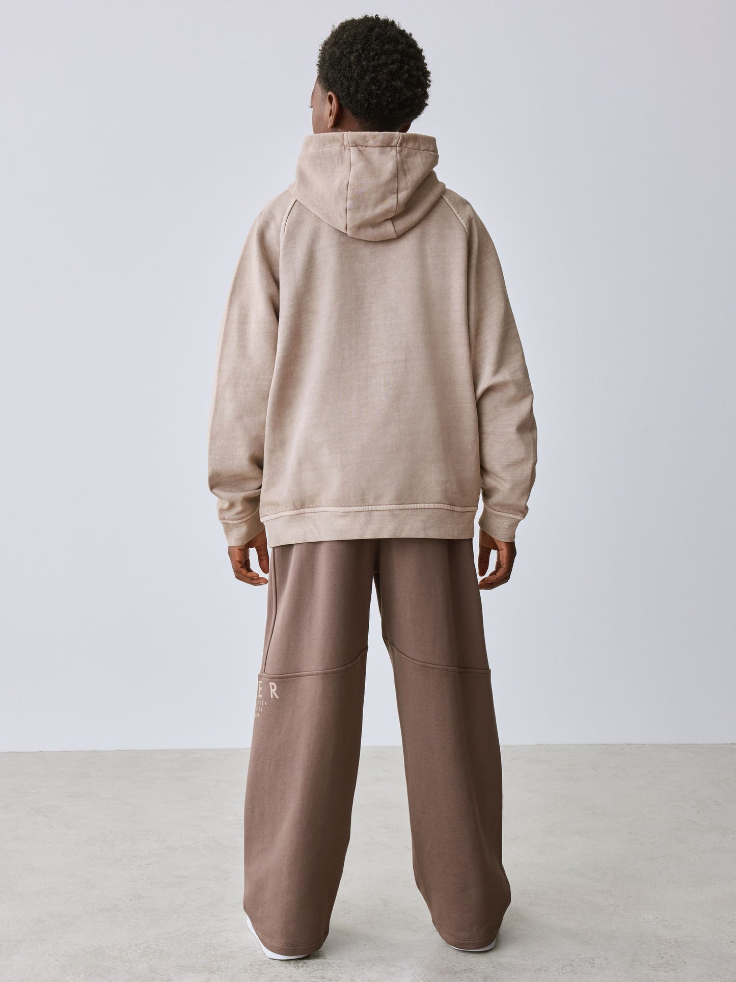 Dsiney Kidz - Baker by Ted Baker Stone Oversized Washed Graphic Hoodie and Wide Leg Joggers Set image 5