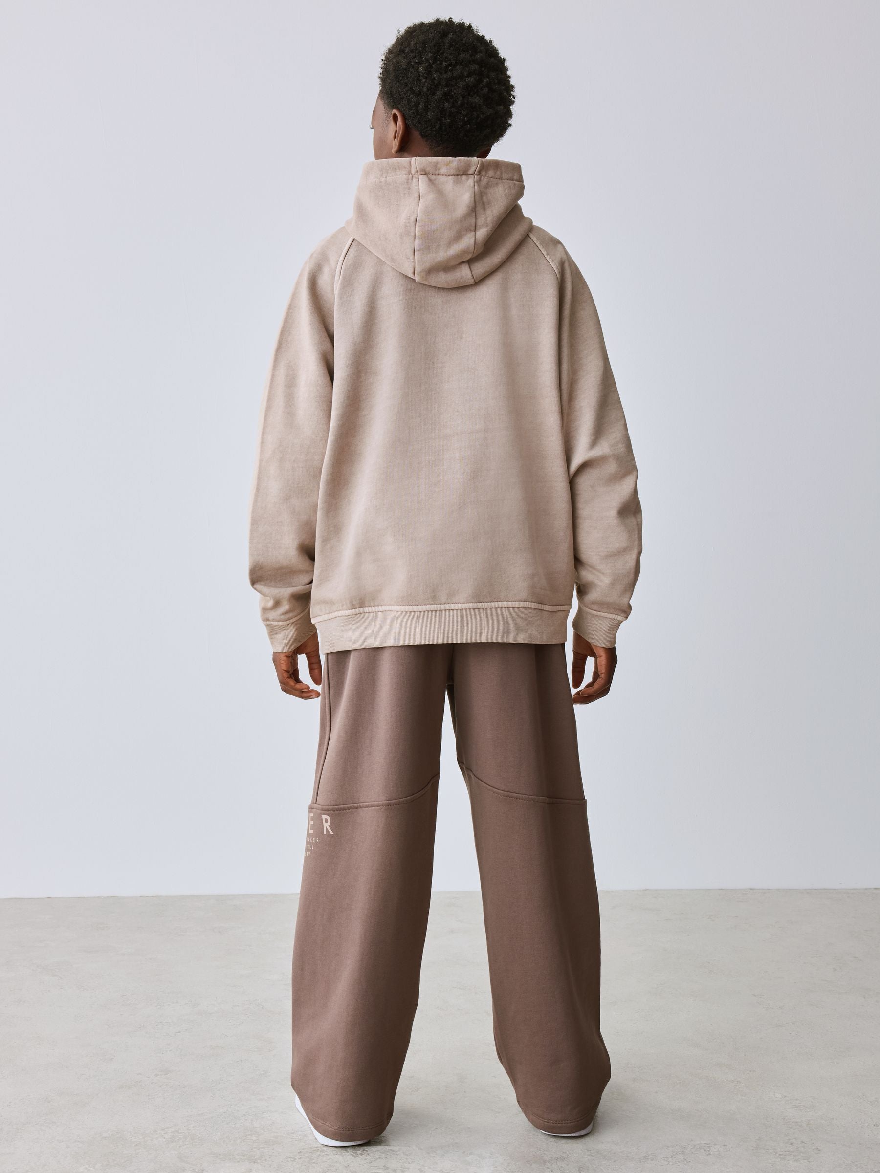 Dsiney Kidz - Baker by Ted Baker Stone Oversized Washed Graphic Hoodie and Wide Leg Joggers Set image 5