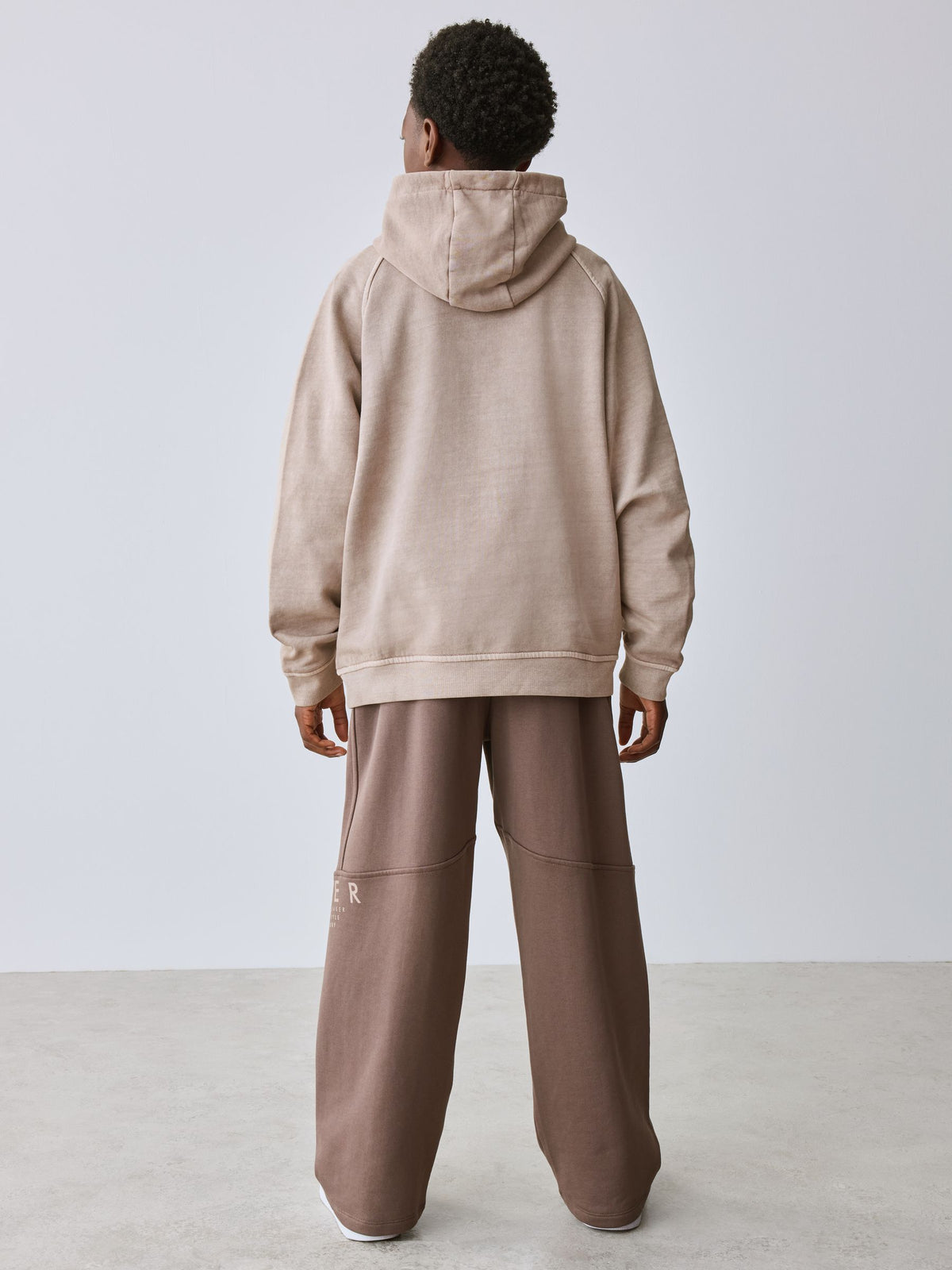 Dsiney Kidz - Baker by Ted Baker Stone Oversized Washed Graphic Hoodie and Wide Leg Joggers Set image 5