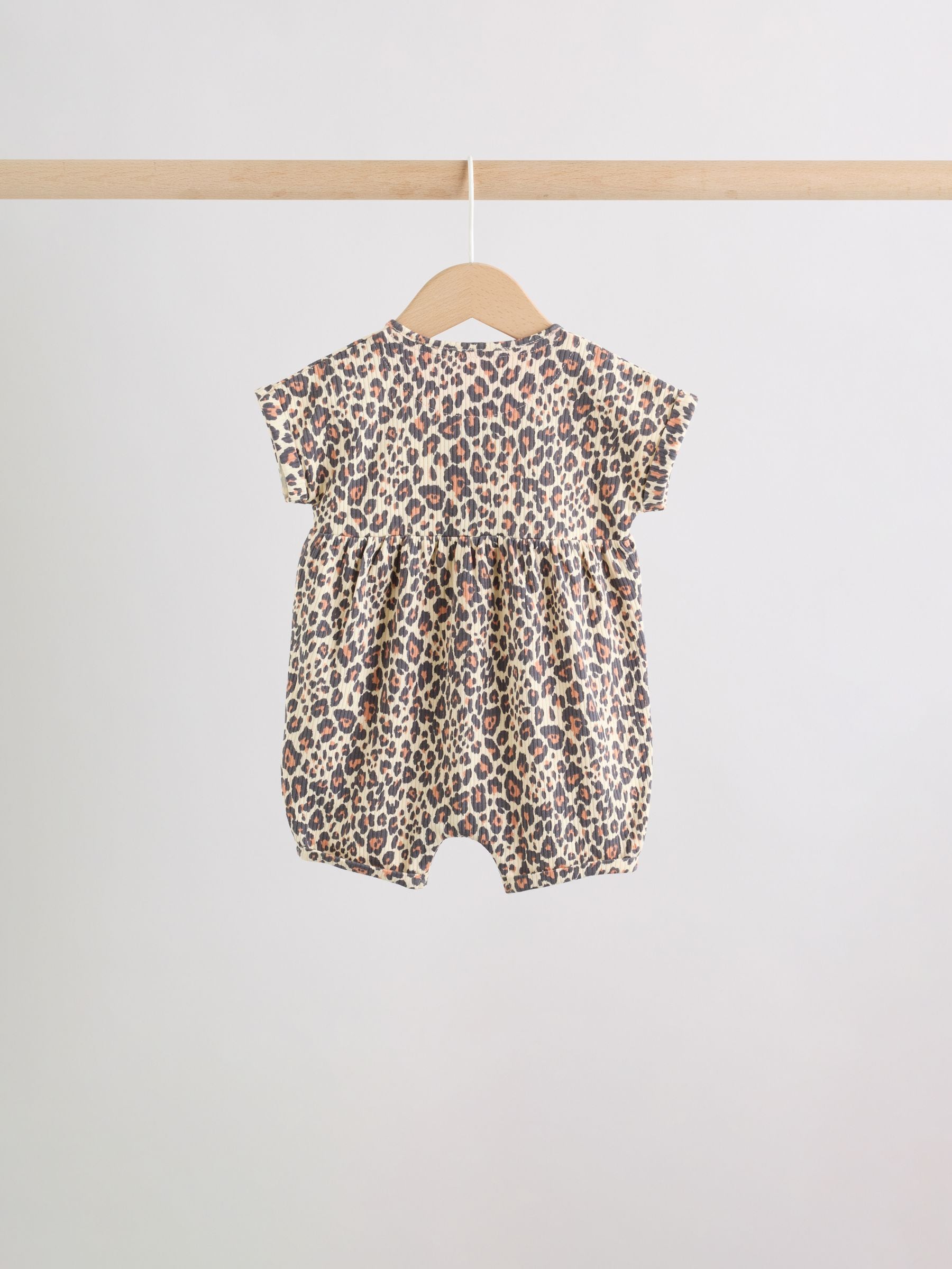 Pink and Leopard Printed Button T-Shirt Jersey Baby Rompers 3 Pack image 4