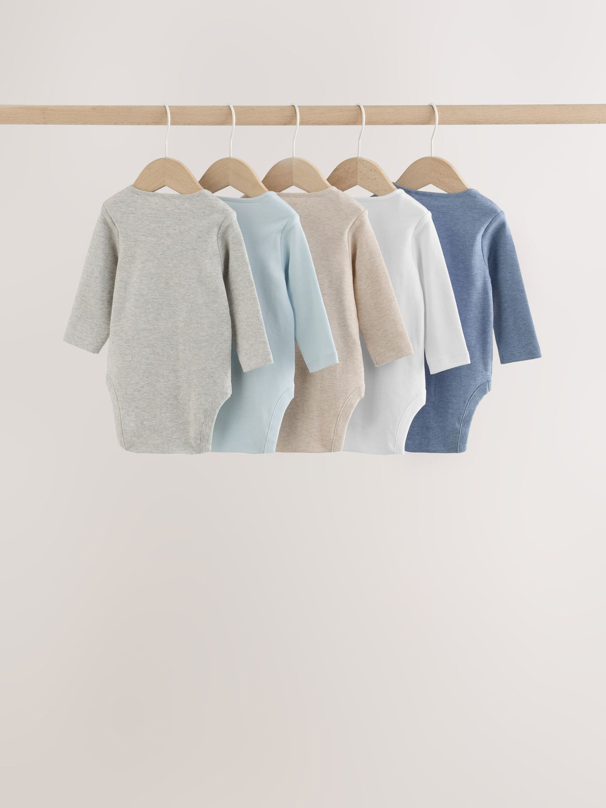 Dsiney Kidz - Grey/Blue/Neutral Long Sleeve Baby Bodysuits 5 Pack image 7