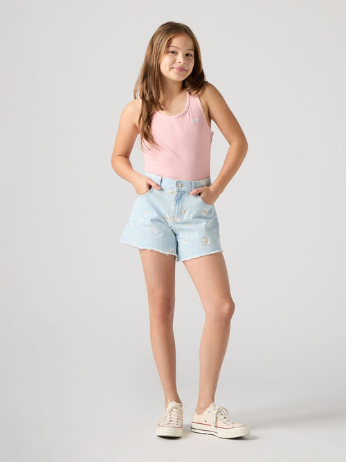 Levi's Blue Daisy High Waisted Adjustable Denim Shorts image 1