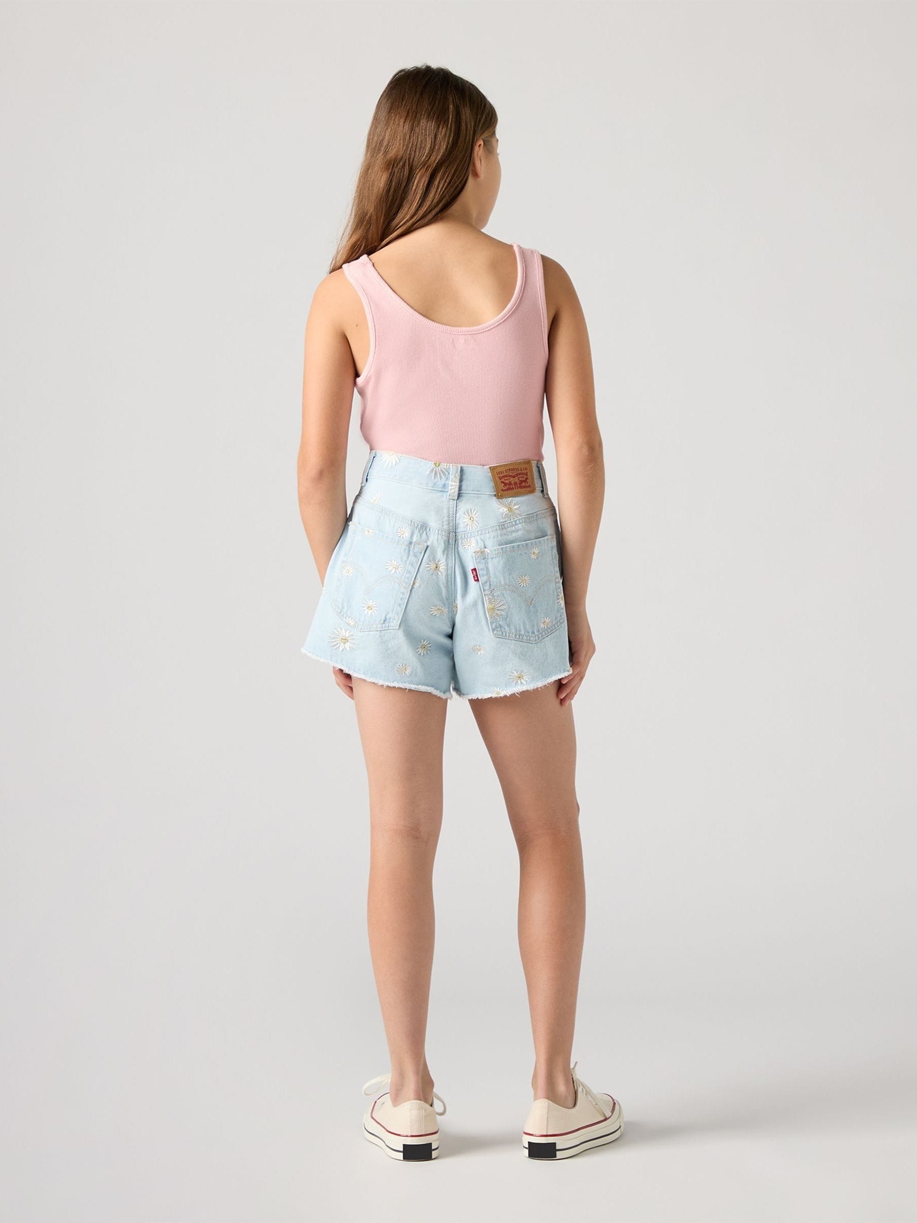 Levi's Blue Daisy High Waisted Adjustable Denim Shorts image 2