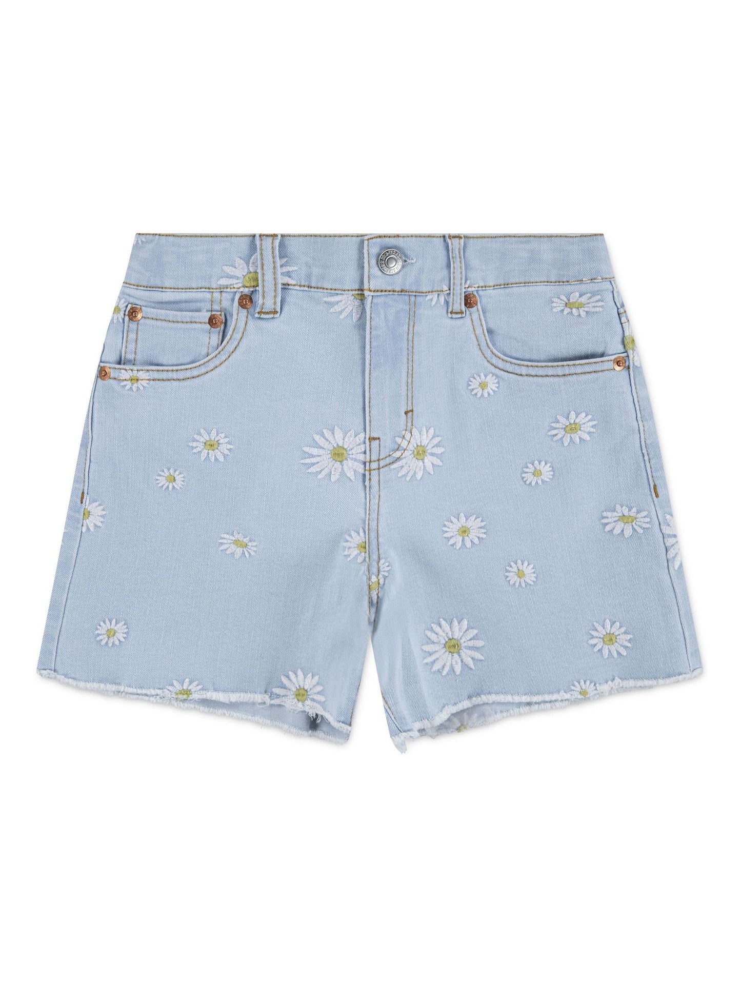 Levi's Blue Daisy High Waisted Adjustable Denim Shorts image 6