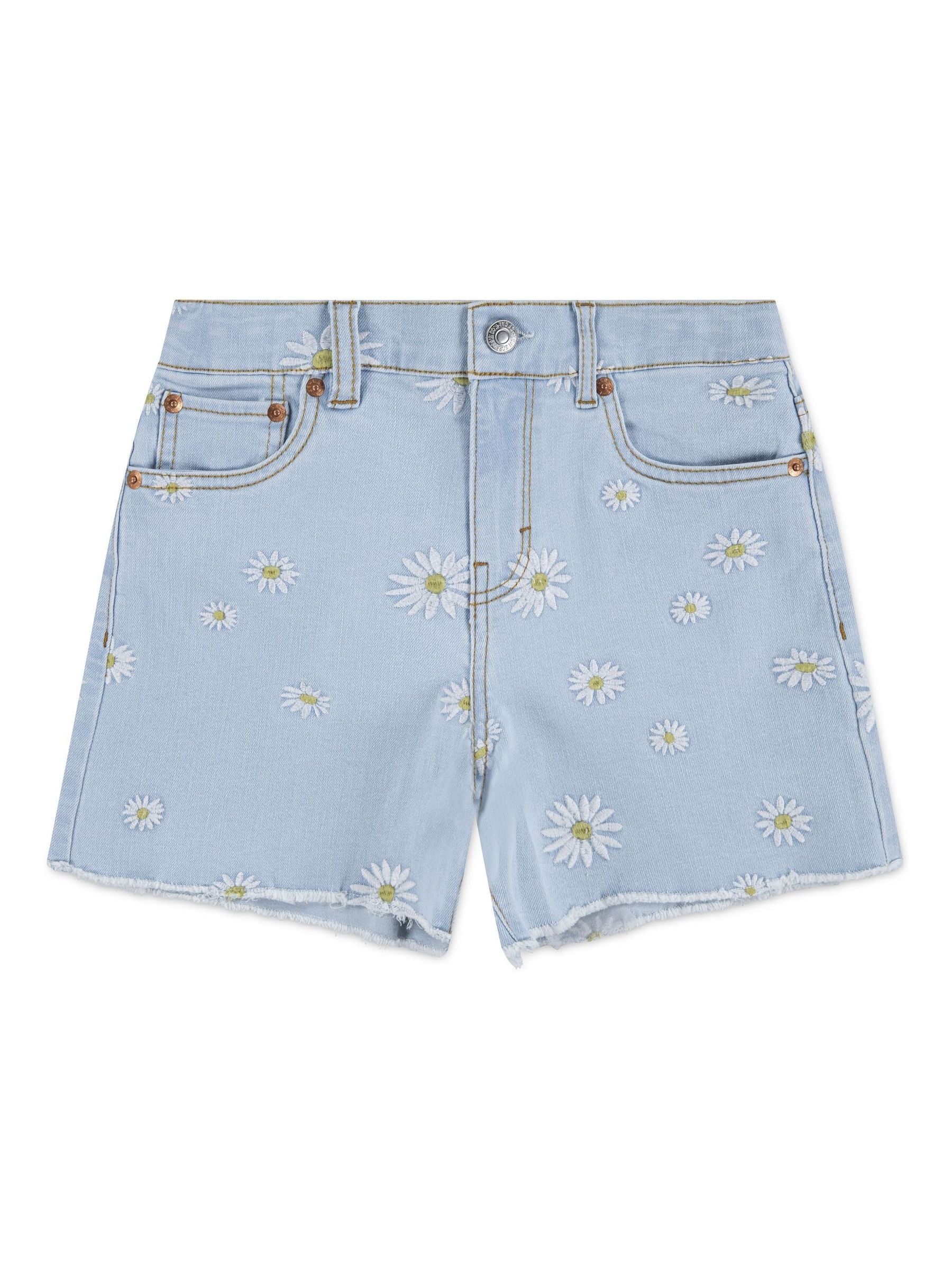 Levi's Blue Daisy High Waisted Adjustable Denim Shorts image 6