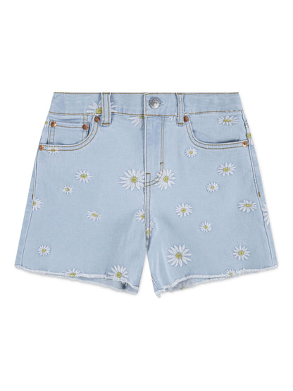Levi's Blue Daisy High Waisted Adjustable Denim Shorts image 6