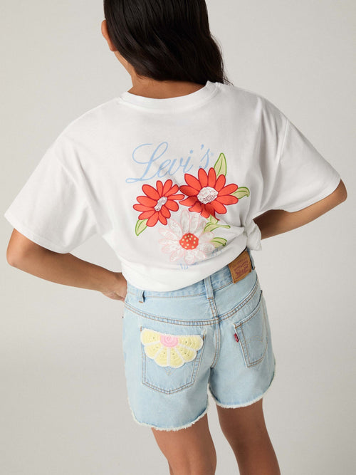 Levi's Denim Blue High Waisted Adjustable Denim Shorts image 1