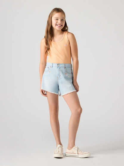 Levi's Denim Blue High Waisted Adjustable Denim Shorts image 3