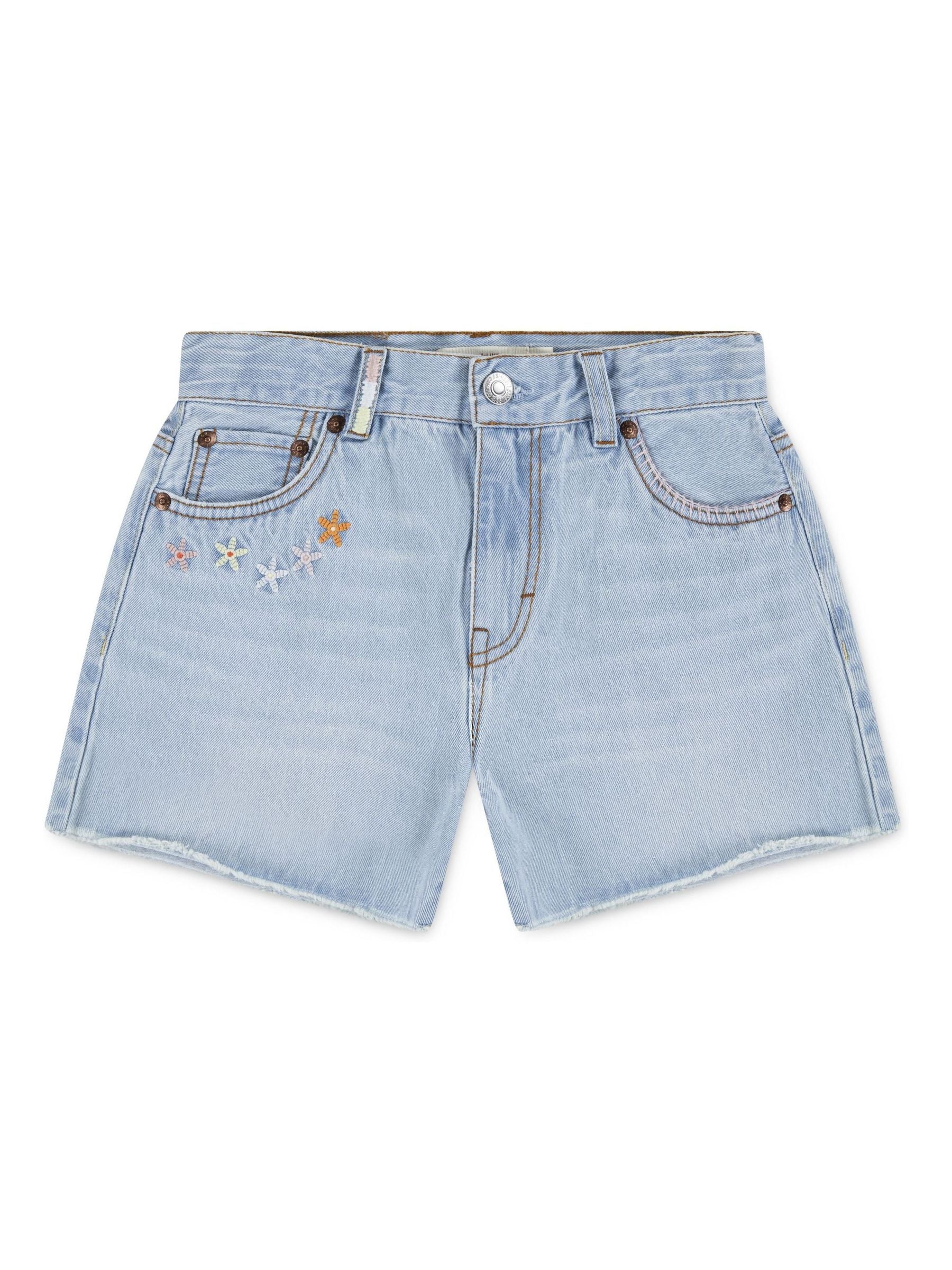 Levi's Denim Blue High Waisted Adjustable Denim Shorts image 5