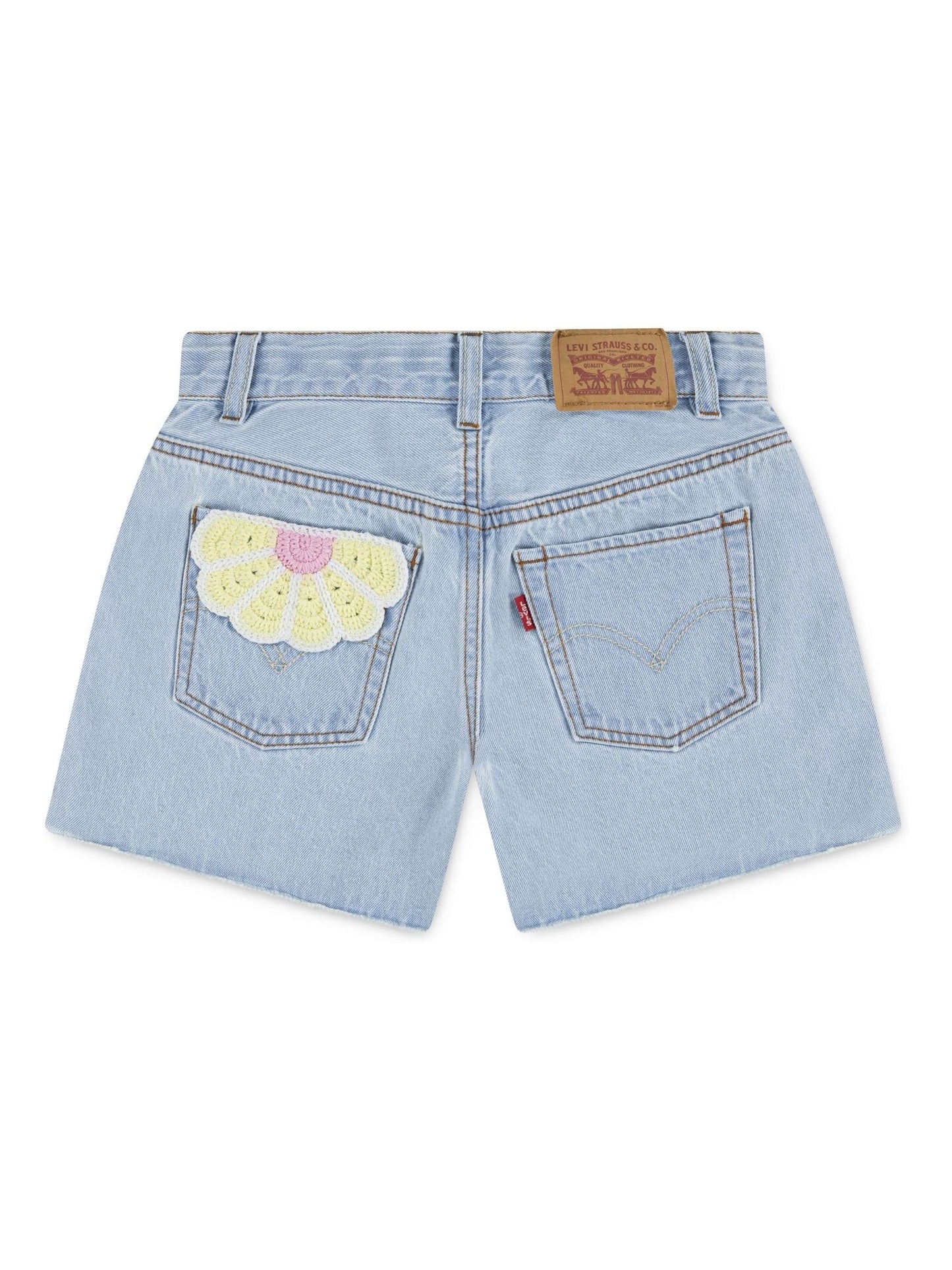 Levi's Denim Blue High Waisted Adjustable Denim Shorts image 6