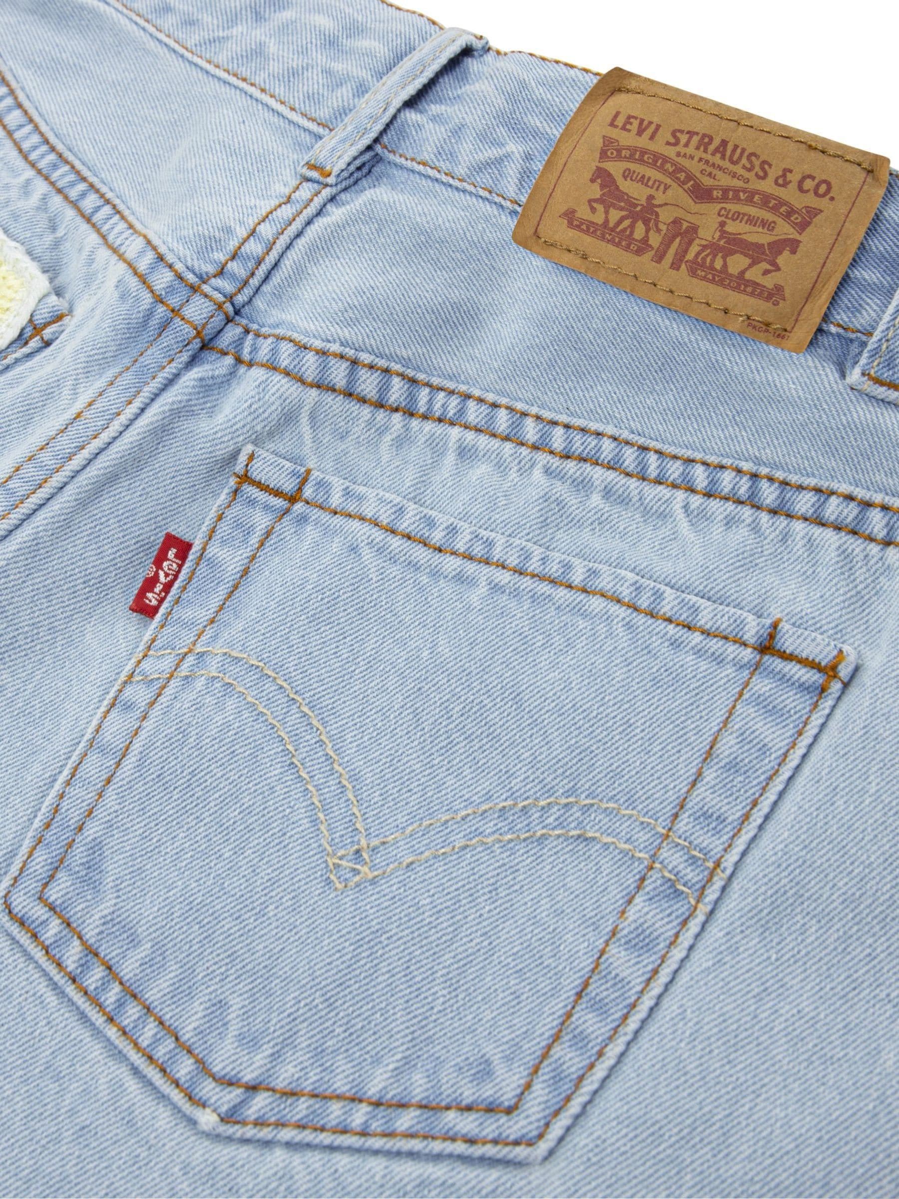 Levi's Denim Blue High Waisted Adjustable Denim Shorts image 8