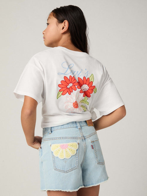 Levi's White Floral Oversized Short Sleeve T-Shirt image 1