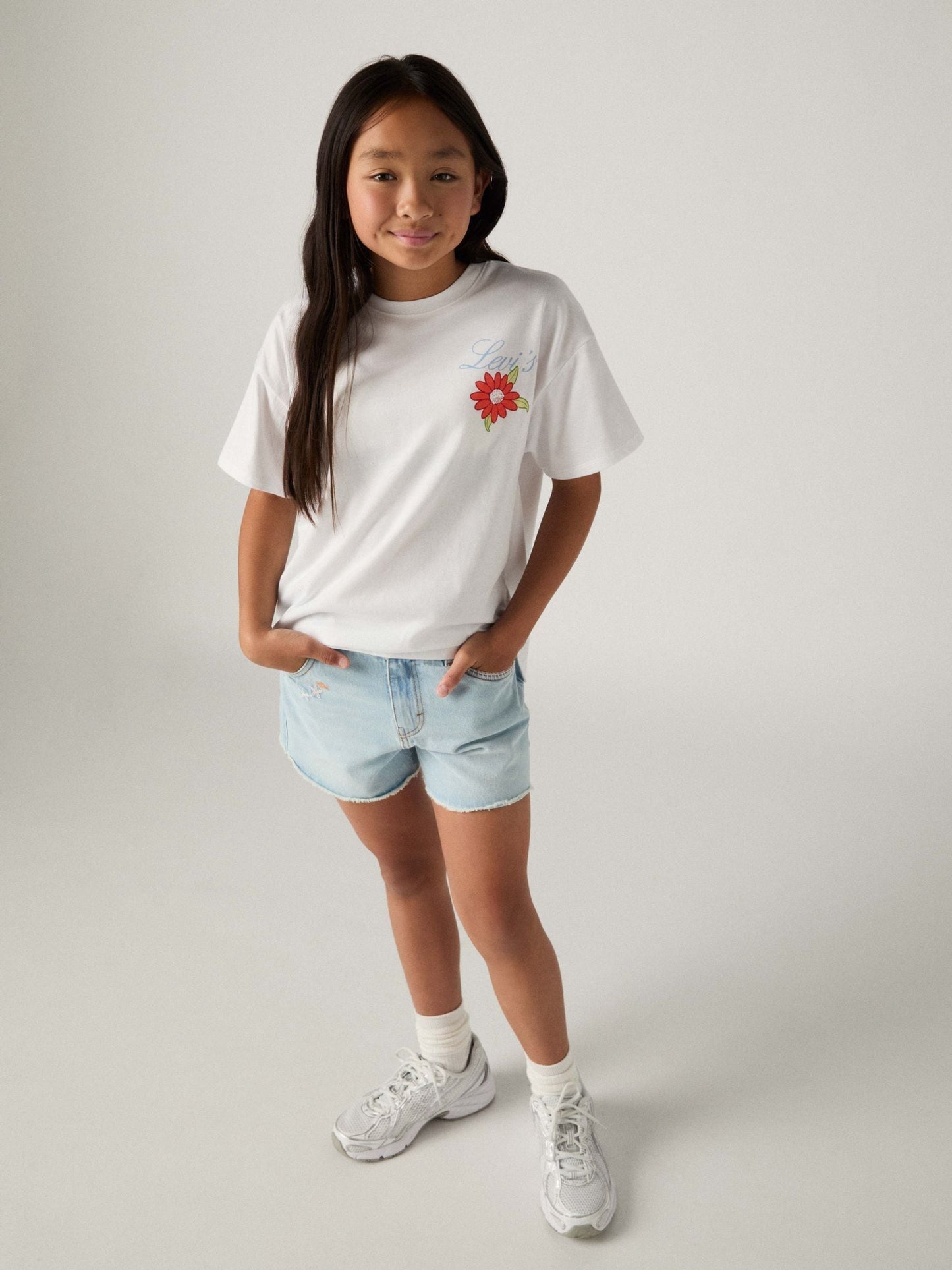 Levi's White Floral Oversized Short Sleeve T-Shirt image 2