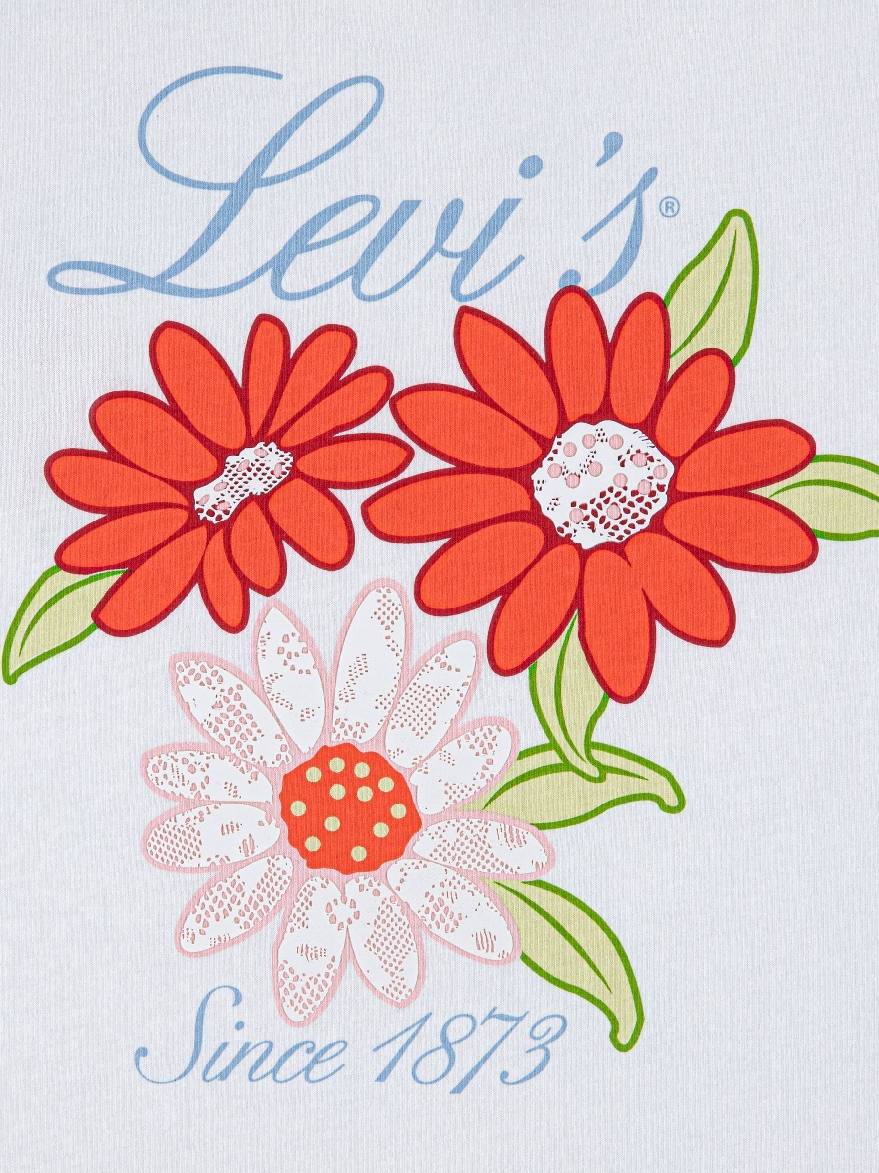Levi's White Floral Oversized Short Sleeve T-Shirt image 7