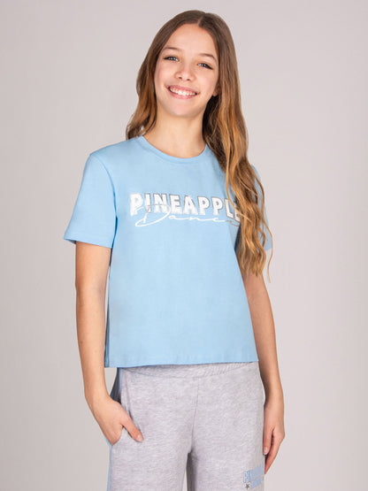 Dsiney Kidz - Pineapple Blue Logo Girls Dance Crop T-Shirt image 1