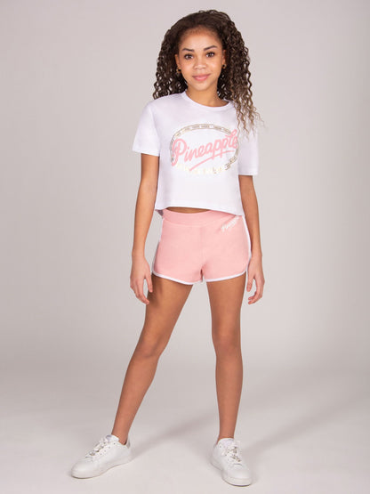 Dsiney Kidz - Pineapple Chalk White Logo Girls Dance Crop T-Shirt image 2