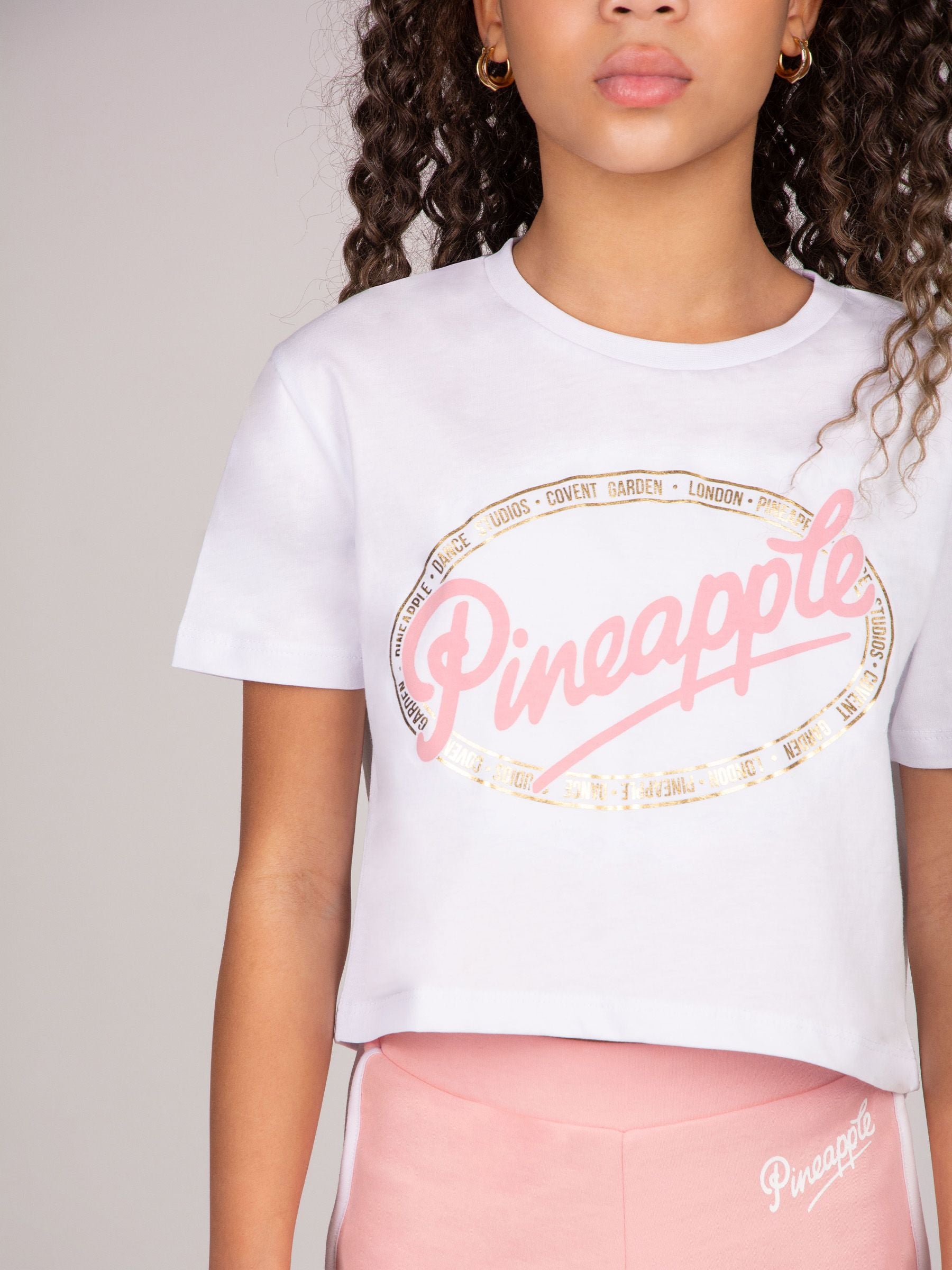 Dsiney Kidz - Pineapple Chalk White Logo Girls Dance Crop T-Shirt image 3
