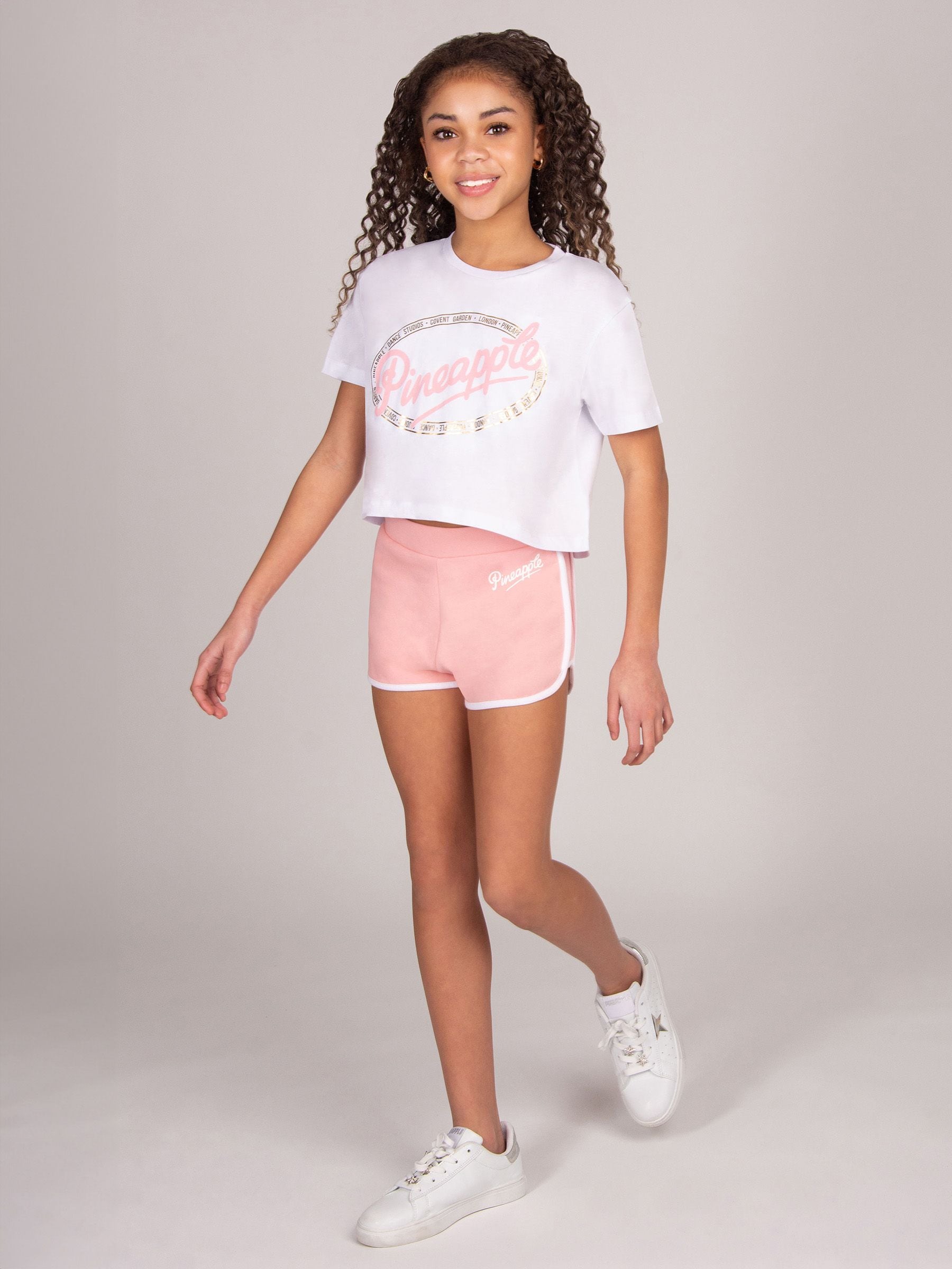 Dsiney Kidz - Pineapple Chalk White Logo Girls Dance Crop T-Shirt image 4