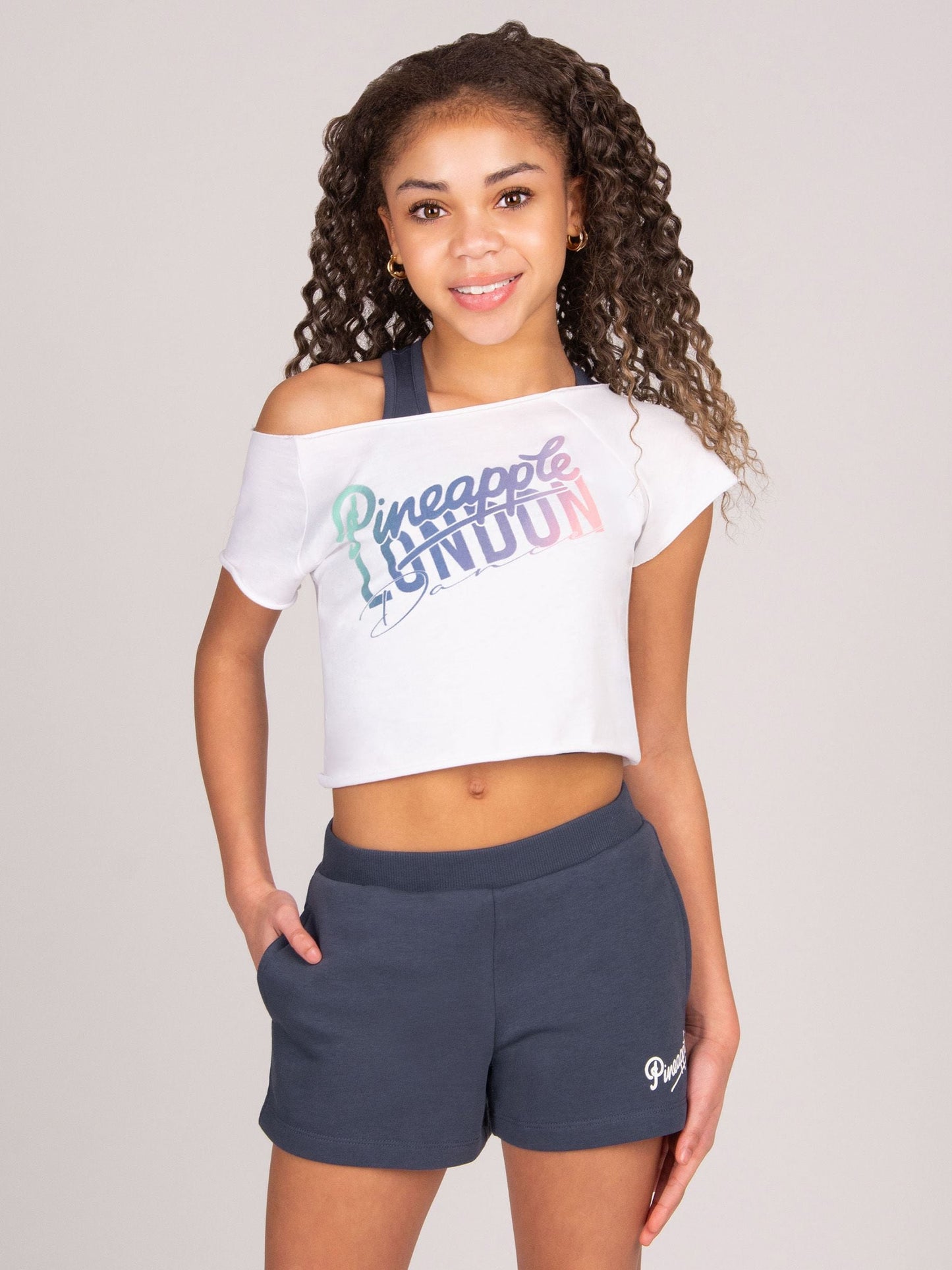Dsiney Kidz - Pineapple White Retro Crop T-Shirt image 2