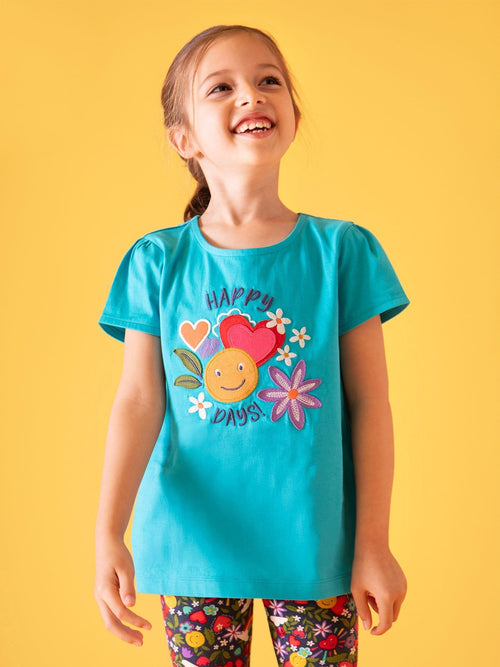 Frugi Blue Lia Appliqué T-Shirt image 1