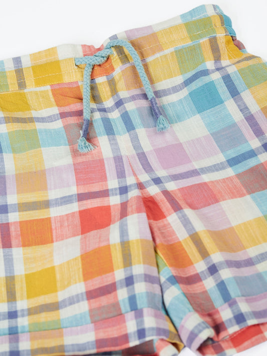 Frugi Blue Archie Slub Shorts image 2