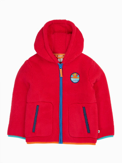 Dsiney Kidz - Frugi Red Glen Ted Fleece Jacket image 3