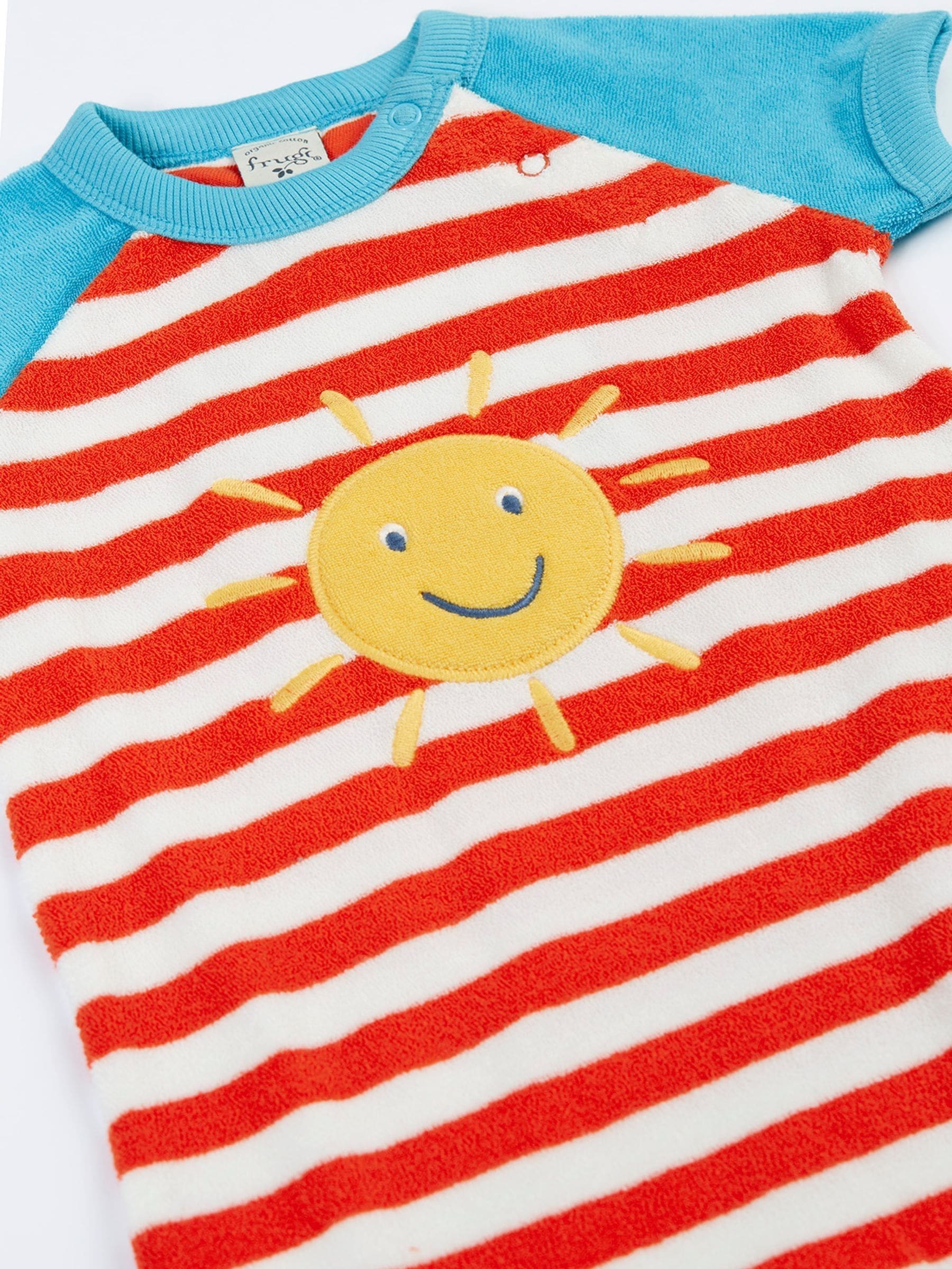 Frugi Red Shore Towelling Romper image 3