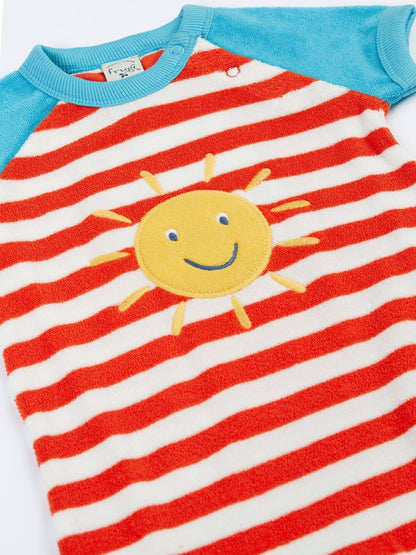 Frugi Red Shore Towelling Romper image 3
