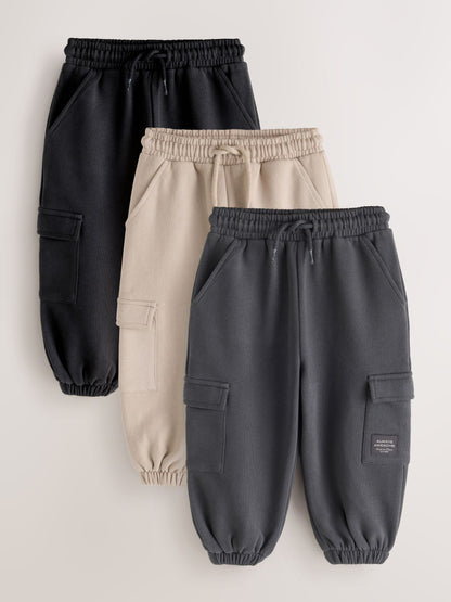 Dsiney Kidz - Charcoal Grey/ Black 3 Pack Soft Touch Jersey Joggers (3mths-7yrs) image 1