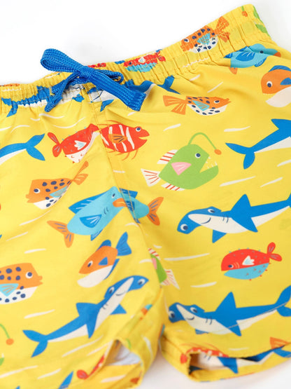 Dsiney Kidz - Frugi Yellow Boscastle Board Shorts image 3