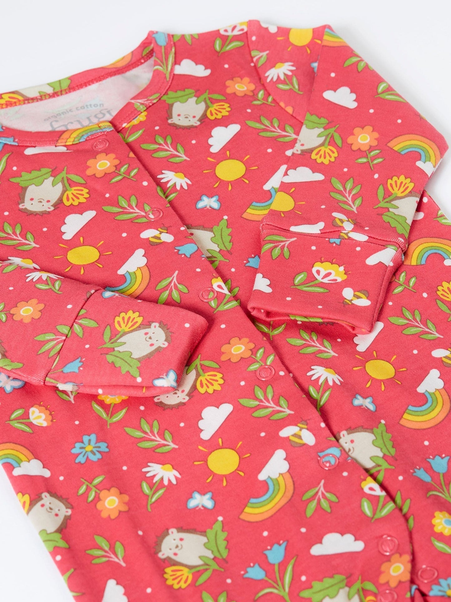 Frugi Pink Lovely Babygrow Sleepsuit image 2