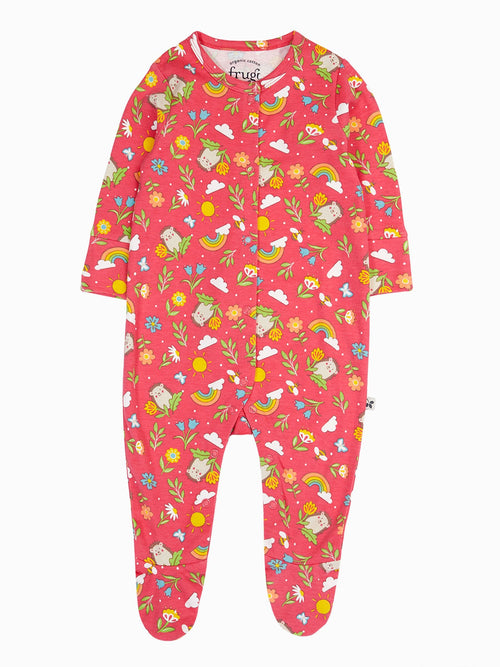 Frugi Pink Lovely Babygrow Sleepsuit image 1