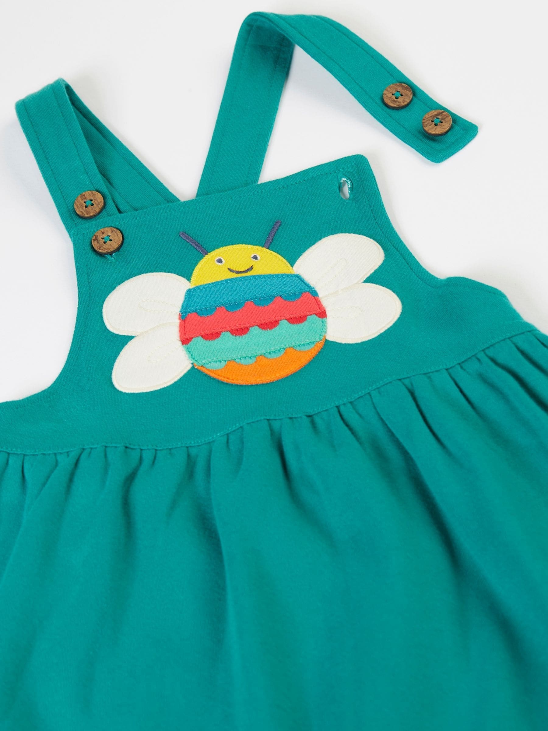Frugi Green Enya Pinafore Dress image 4