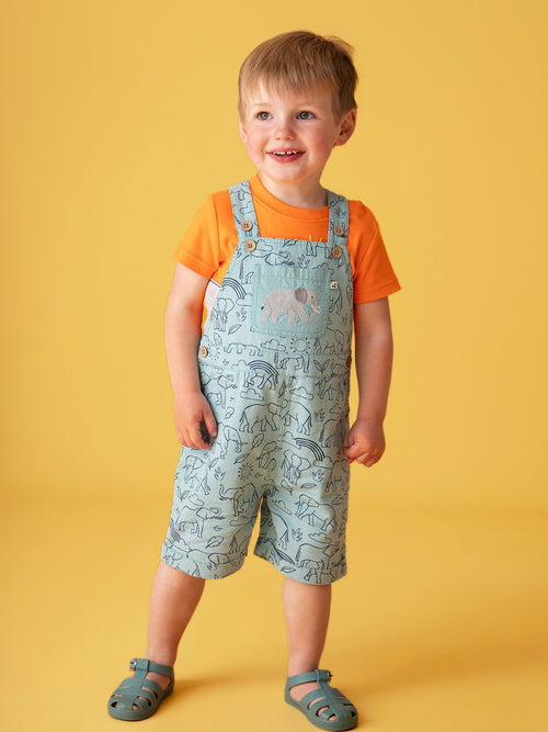 Frugi Blue Matthew Short Dungarees image 1